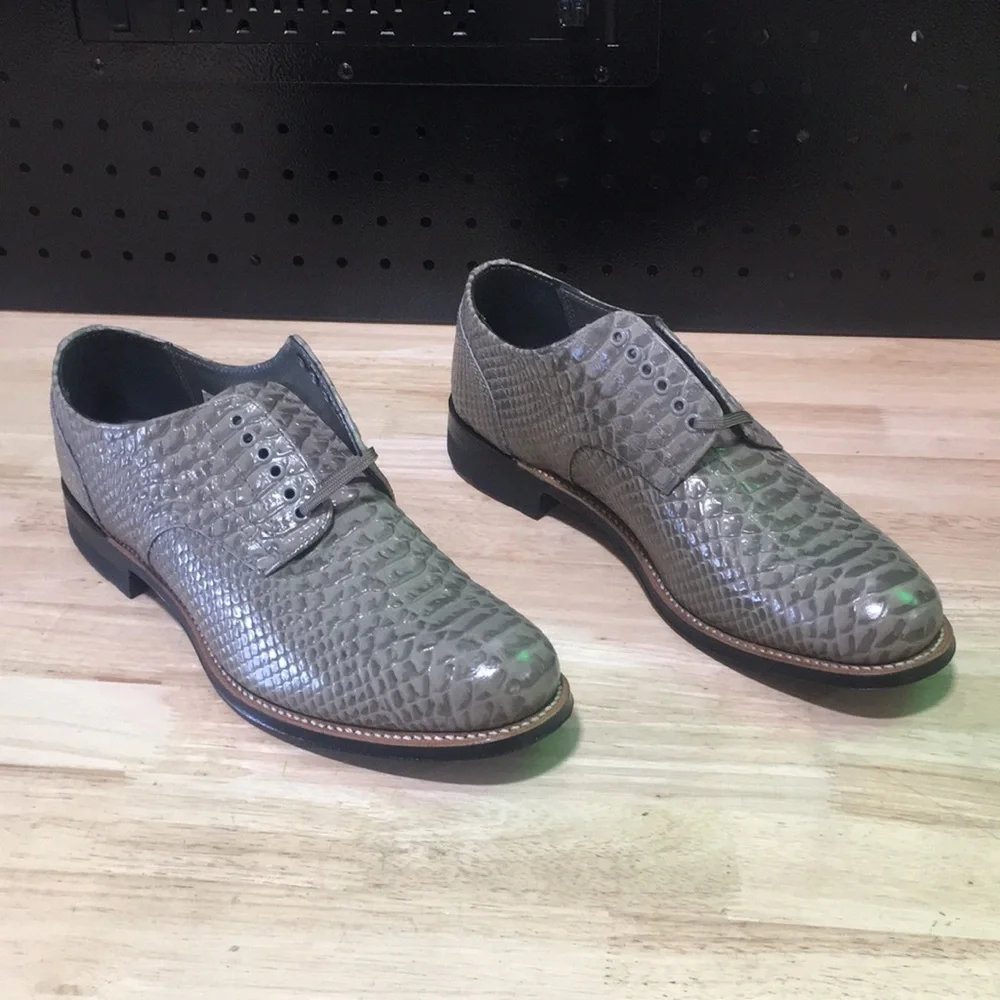Stacy Adams Men’s Gray Snake-Texture Dress Shoes